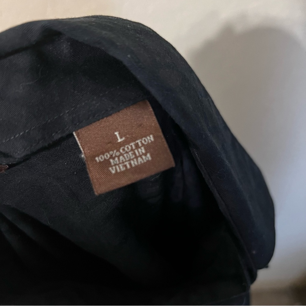 Perry Ellis Black Patterned Button Down Shirt - image 7